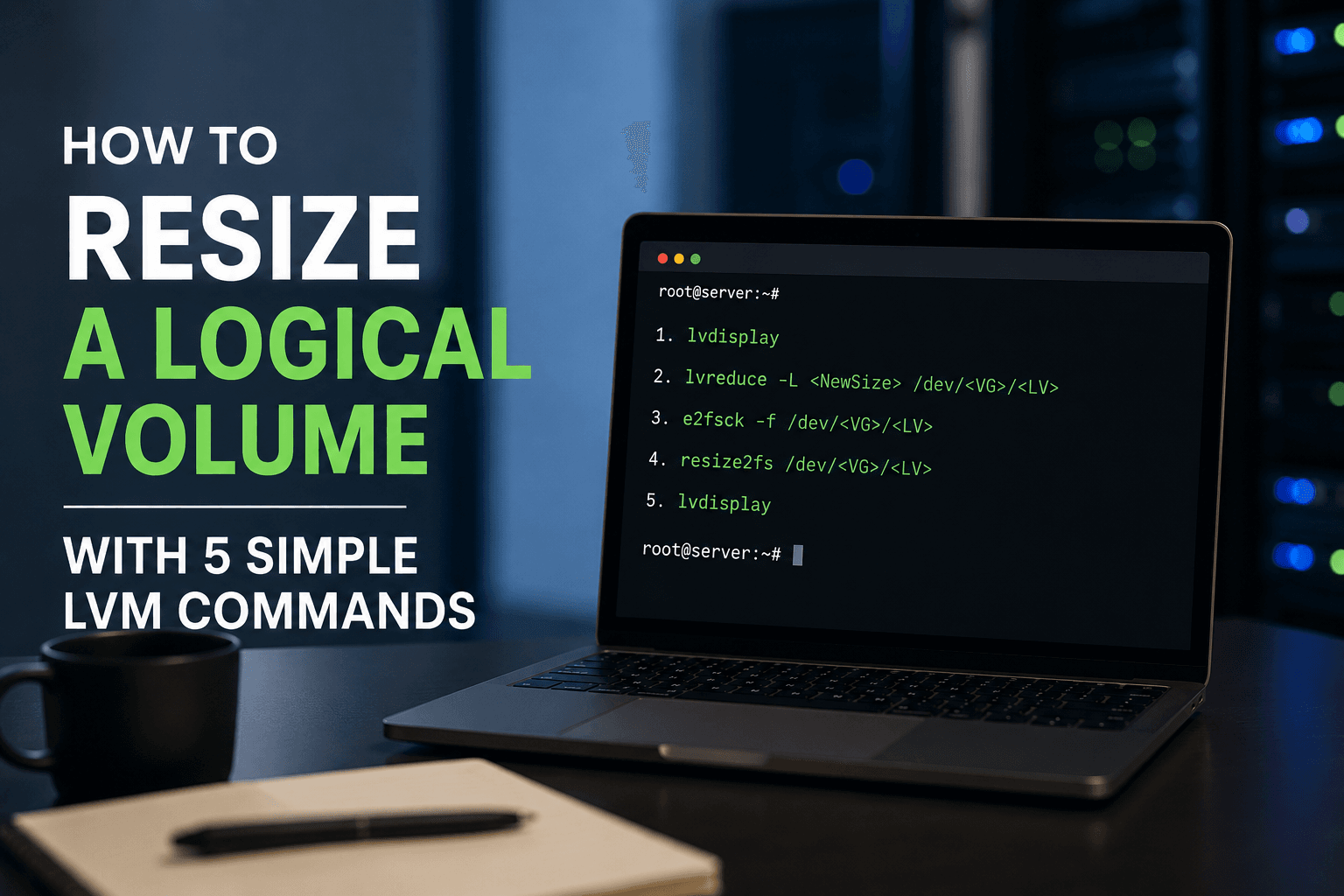 How to resize a logical volume with 5 simple LVM commands