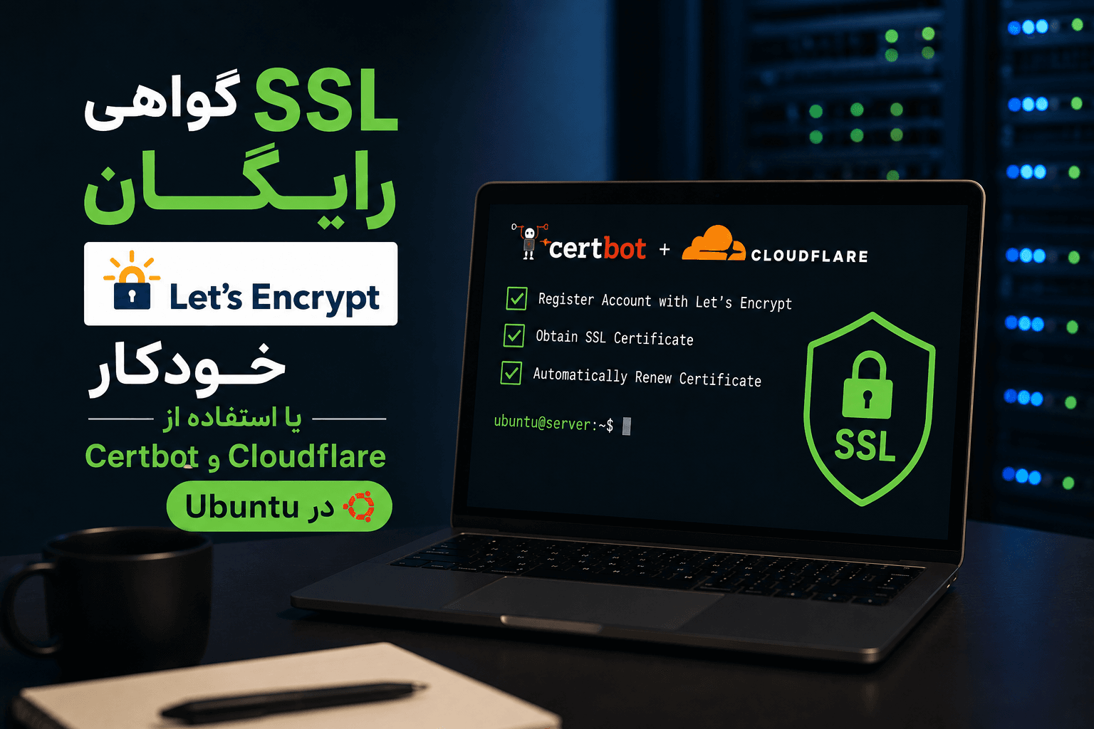 گواهی ssl رایگان let's encrypt خودکار با استفاده از certbot و cloudflare در ubuntu